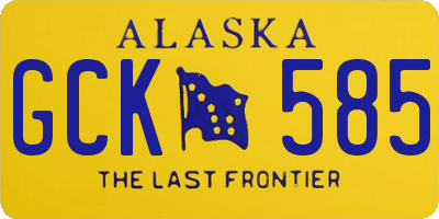 AK license plate GCK585