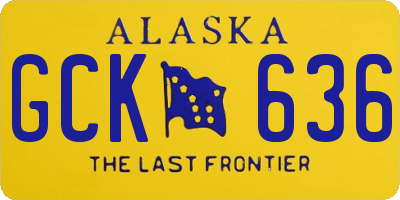 AK license plate GCK636