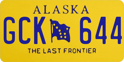 AK license plate GCK644