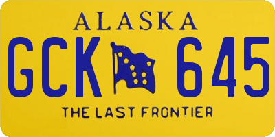 AK license plate GCK645