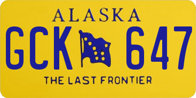 AK license plate GCK647