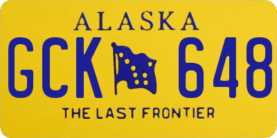 AK license plate GCK648