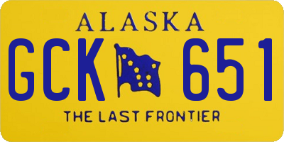AK license plate GCK651