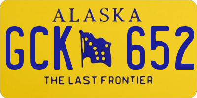 AK license plate GCK652
