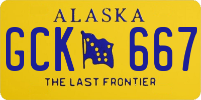 AK license plate GCK667