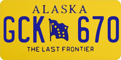 AK license plate GCK670