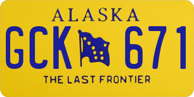 AK license plate GCK671