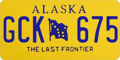 AK license plate GCK675