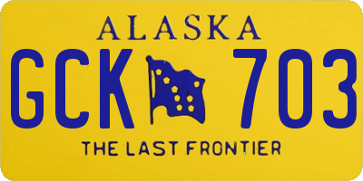 AK license plate GCK703