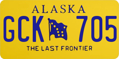 AK license plate GCK705
