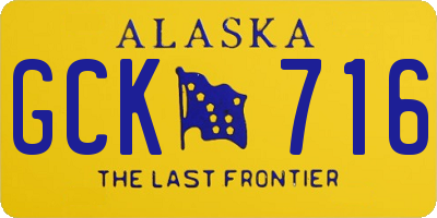 AK license plate GCK716