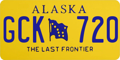 AK license plate GCK720