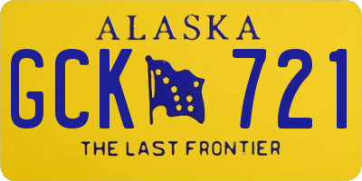 AK license plate GCK721