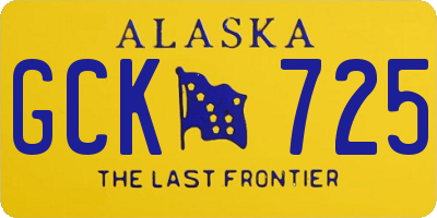 AK license plate GCK725