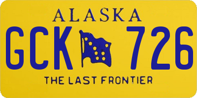 AK license plate GCK726