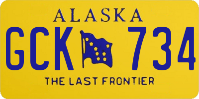 AK license plate GCK734