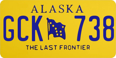 AK license plate GCK738