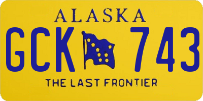 AK license plate GCK743