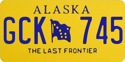 AK license plate GCK745