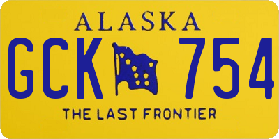 AK license plate GCK754
