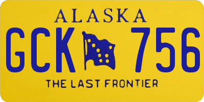 AK license plate GCK756
