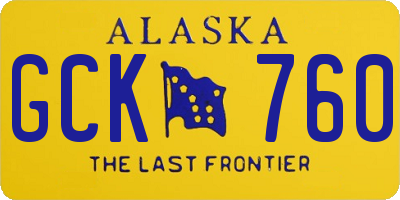 AK license plate GCK760