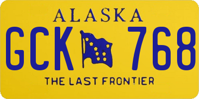 AK license plate GCK768
