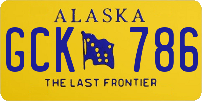 AK license plate GCK786