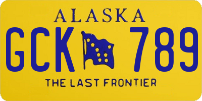 AK license plate GCK789