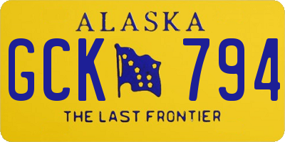AK license plate GCK794
