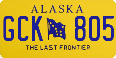 AK license plate GCK805