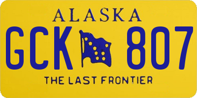 AK license plate GCK807