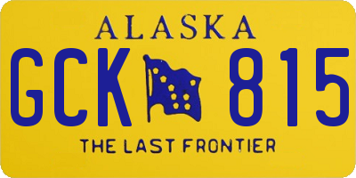 AK license plate GCK815