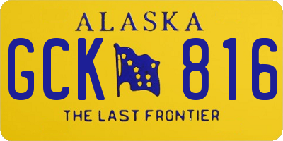 AK license plate GCK816