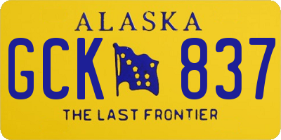 AK license plate GCK837