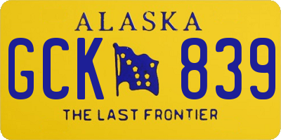 AK license plate GCK839