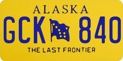 AK license plate GCK840