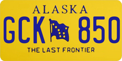 AK license plate GCK850