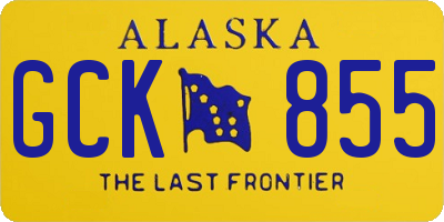 AK license plate GCK855