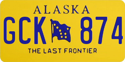 AK license plate GCK874