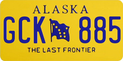 AK license plate GCK885