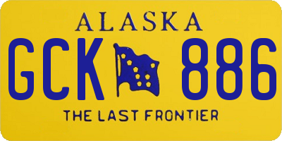 AK license plate GCK886