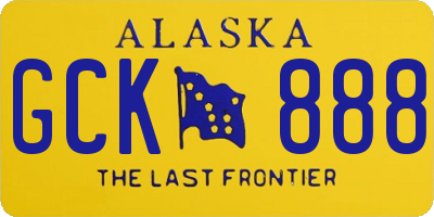 AK license plate GCK888