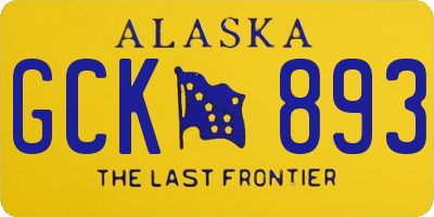 AK license plate GCK893