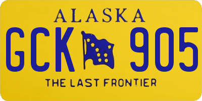 AK license plate GCK905