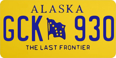AK license plate GCK930