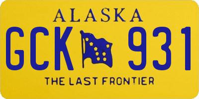 AK license plate GCK931