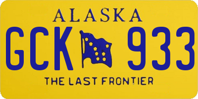 AK license plate GCK933
