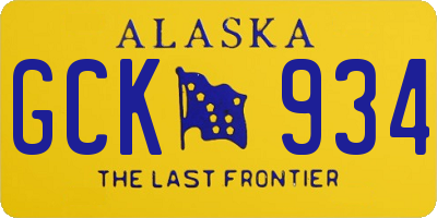 AK license plate GCK934