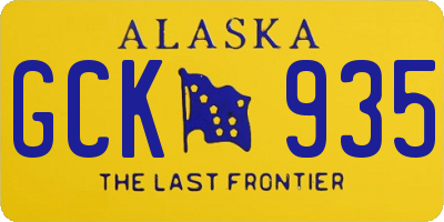 AK license plate GCK935